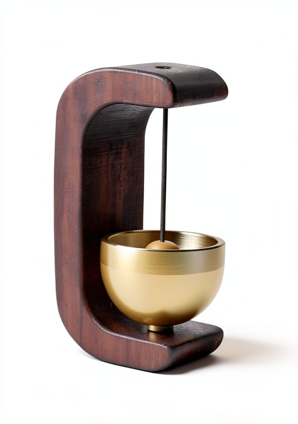 Magnetic Hanging DoorBell Chime MUNKANT Walnut Brass Bell for Home-1