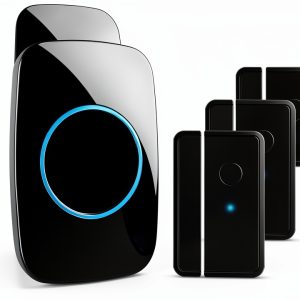 Door Chime FullHouse Entry Alarm 5 Sensor and 3 Receiver Black-0