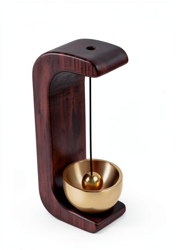 Magnetic Hanging DoorBell Chime MUNKANT Walnut Brass Bell for Home-3