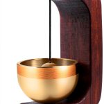 Magnetic Hanging DoorBell Chime MUNKANT Walnut Brass Bell for Home-0
