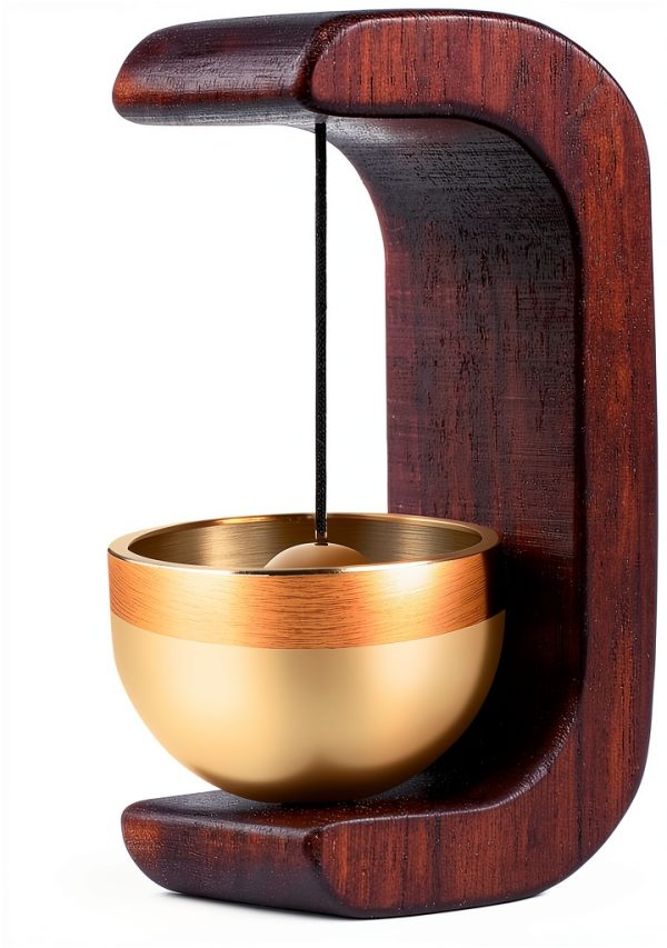 Magnetic Hanging DoorBell Chime MUNKANT Walnut Brass Bell for Home-0