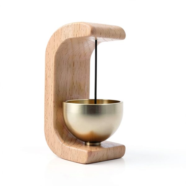 Magnetic Door Chime 2-Pack Beech Wood Brass Rustic Style CXML Model-3