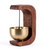Magnetic Shopkeepers Bell - Vintage Wooden Wind Chime with Brass Bell-2
