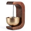 Magnetic Shopkeepers Bell - Vintage Wooden Wind Chime with Brass Bell-0