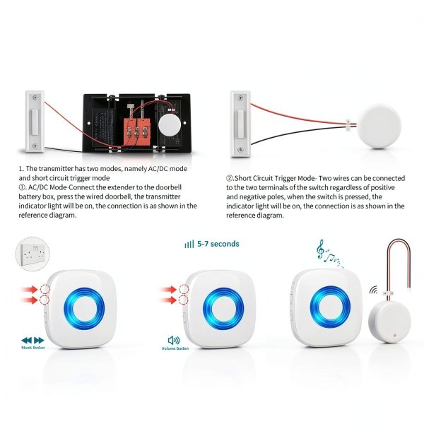 Wireless Doorbell Chime Bistee for Blink Video Doorbell White 1 Chime-7